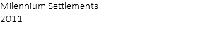 Milennium Settlements 2011